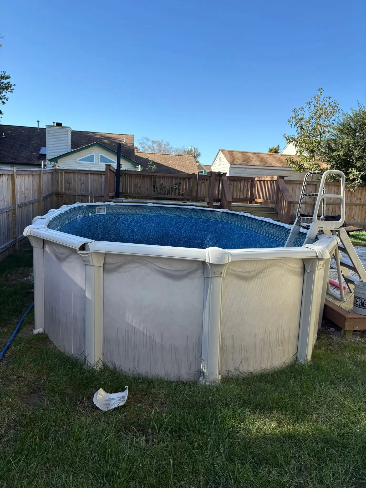 Above-ground pool before EcoClear removal